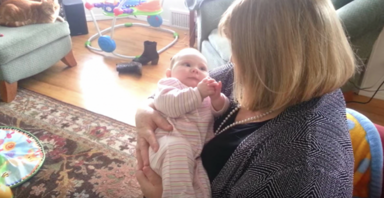 Baby Girl Tries To Duet With Singing Grandma