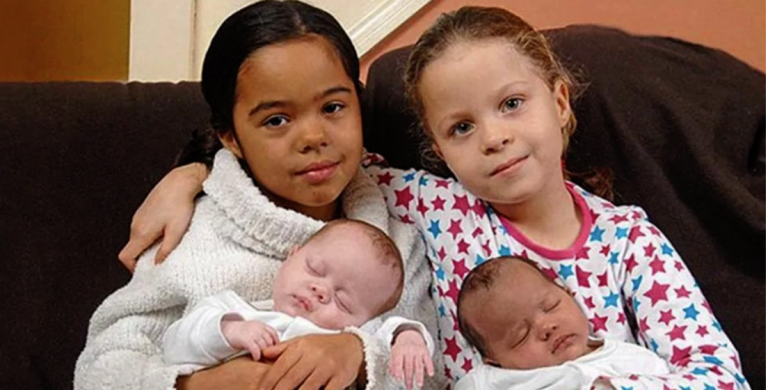 Parents Gifted with Rare Black-And-White Twins Get the Same Blessing 7 Years Later