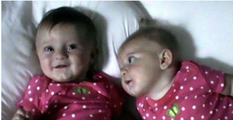 Mom Puts Twins On Beds— Don’t Move Eyes Away From Baby On The Right