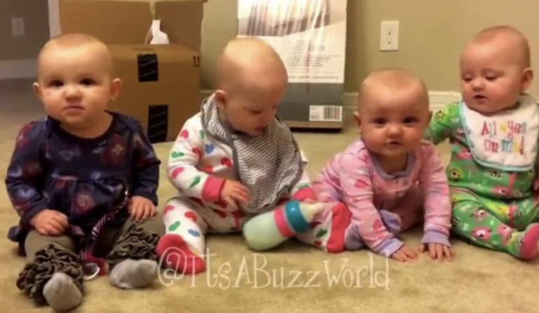 The Quadruplets refuse to say Mama. They are having funny game with their mother…