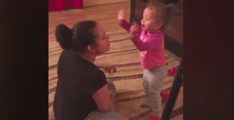 Tiny Girl Storms Into Room And Picks A “Fight” With Mommy