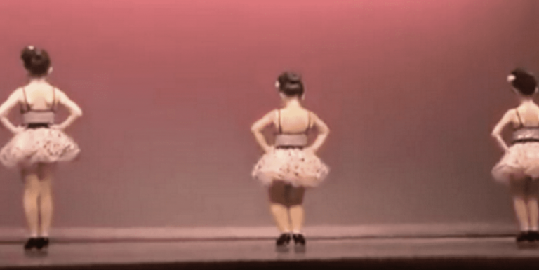 3 Dancers Line Up On Stage To Perform And Little Girl Gives It Her All