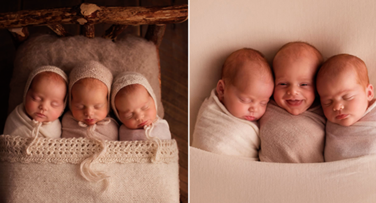 “These Adorable Photo Shoots Of New Zealand Triplets With Their Soft Fuzz Of Red Hair