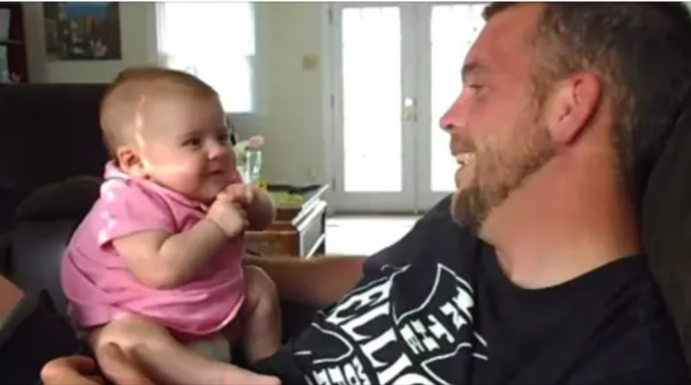 Dad Tells 2-month-old Baby “I Love You”, Then Mom Captures Her Unbelievable Response