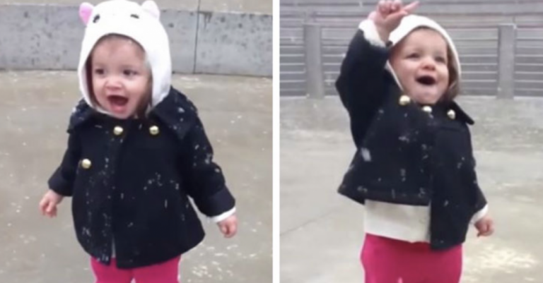 Even the coldest heart will be warmed by this wide-eyed toddler’s reaction to the first snowfall.