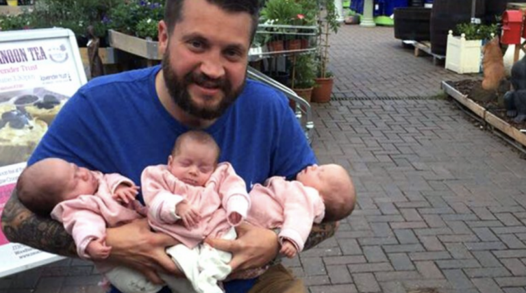 Super Dad Invents His Own Guide to Triplets After His Wife Gives Birth to Three Miracle Baby Girls