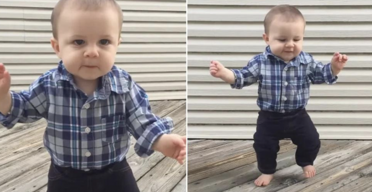 Adorable 8-month-old melts hearts and goes viral with video of his first steps