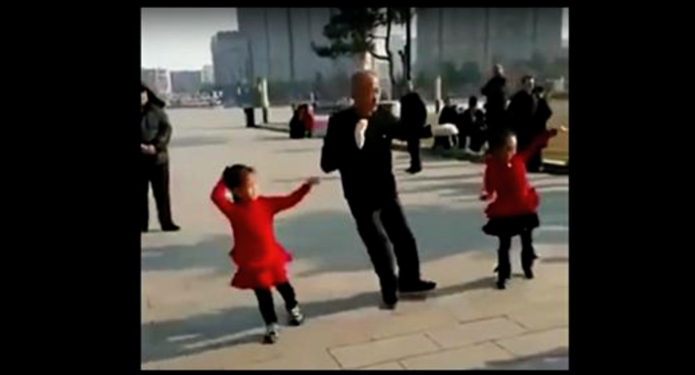 These Children Are Joined By Their Grandpa For A Memorable Street Dance