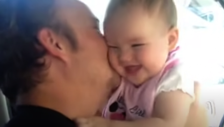 Daddy and baby kisses and cuddles- so adorable