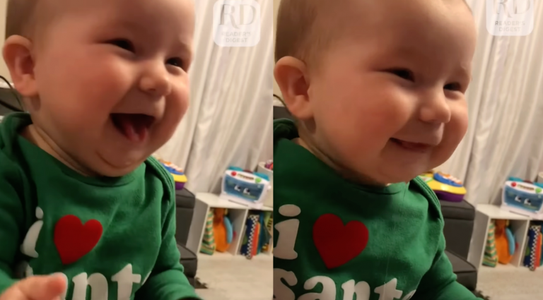 Baby Girl Excitedly Says Her First Word When She Sees Dad