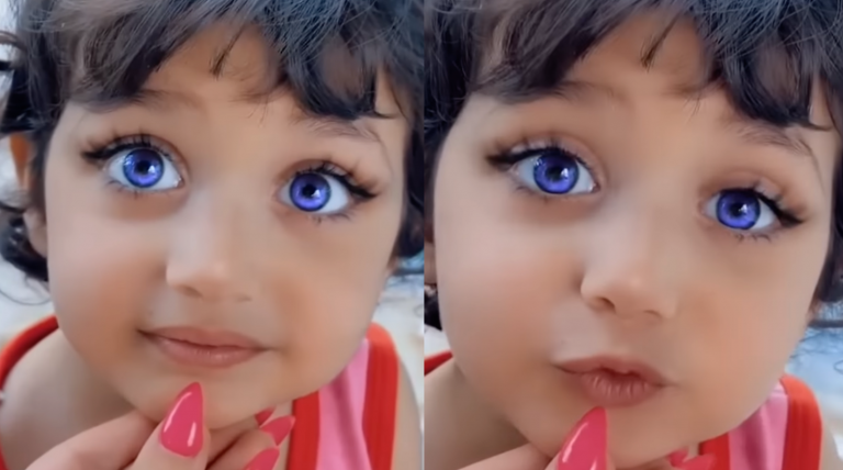 A Little Girl with Ocean-Blue Eyes: Unbelievable Beauty. Video