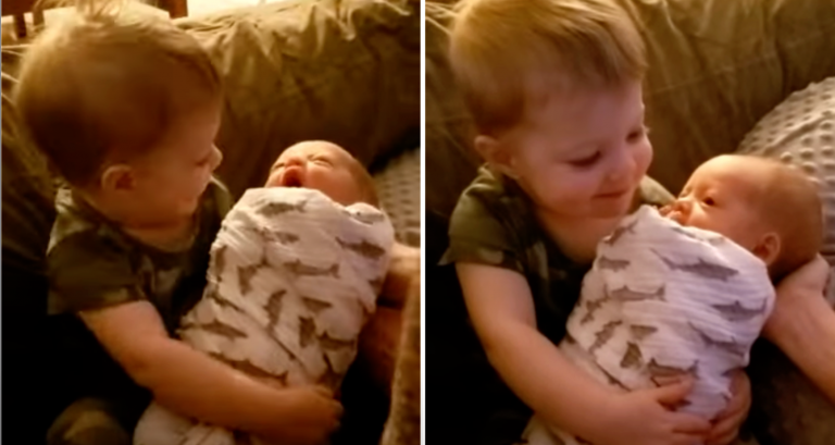 Layla didn’t want to let go of holding her baby brother for the very first time.