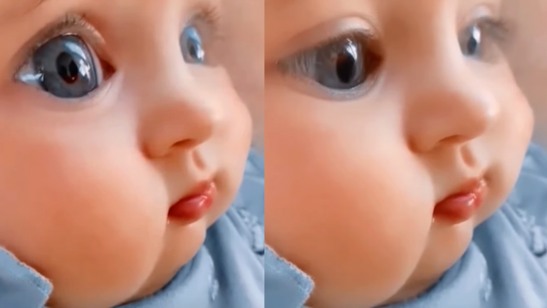 This baby look like a doll, such a sweet baby