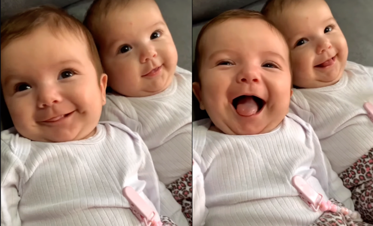 Double the Delight: Beautiful Twin Babies Sharing an Adorable Moment