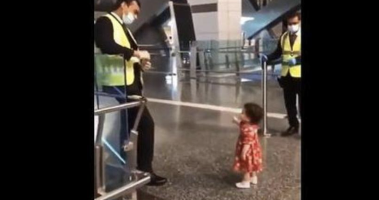 Young Girl Asks Permission To Say Goodbye To Her Aunt At The Airport