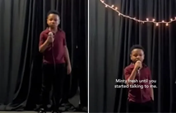 8-Year-Old Roasts Dad During School Talent Show & Has Everyone Cracking Up