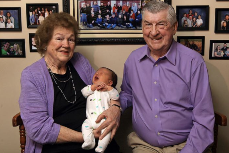 Husband and wife married for 59 years welcome their 100th grandchild