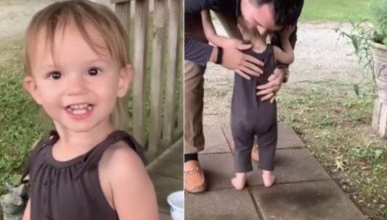 A Little Girl Welcomes Her Adoptive Father From Work And Calls Him ”Daddy” For The First Time