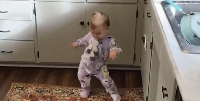 When Mom Turns On The Music, Baby Girl Wows With Her Adorable Dance Moves