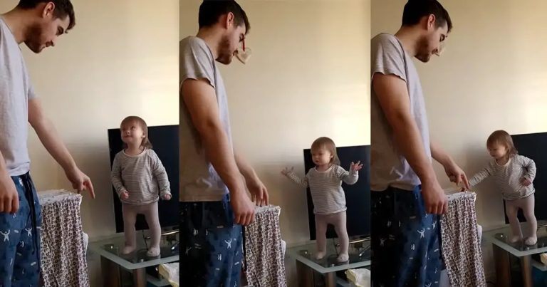 Fiesty Toddler Doesn’t Like Her Father Talking Back – Her Response Is Hilarious