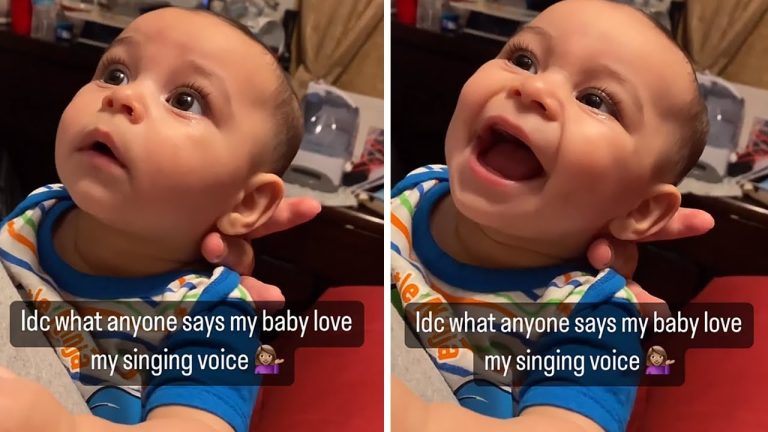 Baby Smiles As Mom Sings ‘Jesus Loves Me’