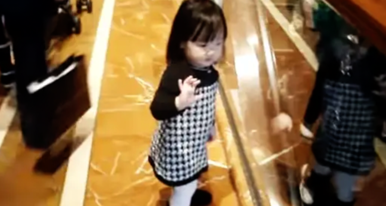 Little Girl Says “Bye” to Everyone Going Down That Escalator but Wait Till You See Their Reaction