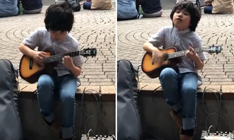 Little Boy Stops the Passerby With His Unbelievable Ukulele Rendition of “Classical Gas”