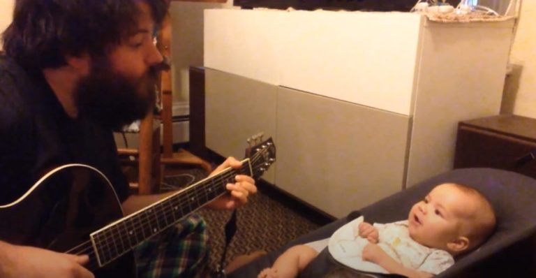 This father performs a classic for his infant son, and his response will make your heart melt.