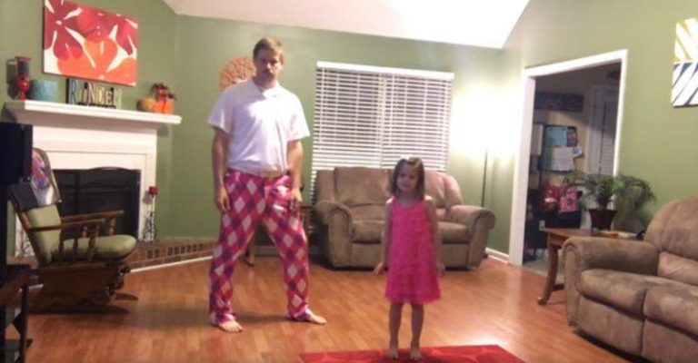 Mom’s Not Home. So Dad And Daughter Switch On The Camera and Record Themselves Dancing.