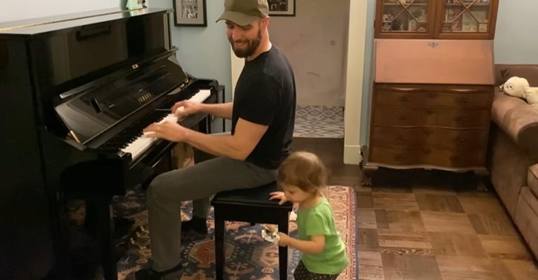 The Daughter Dances And The Father Plays Boogie-Woogie On The Piano