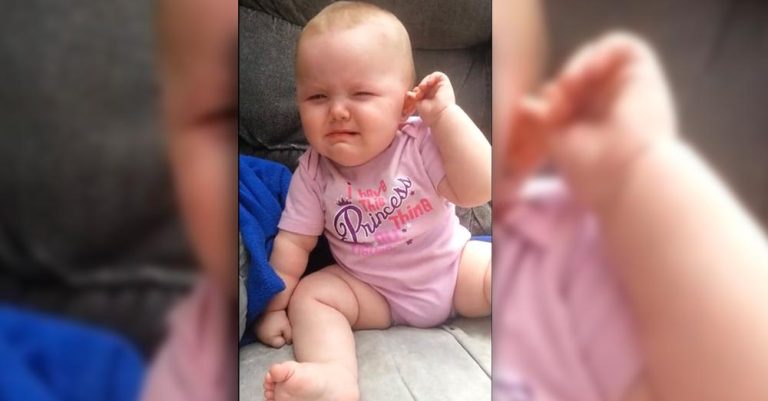 Baby Girl Hilariously Fake Cries In Front Of Mommy And Has The Internet In Stitches