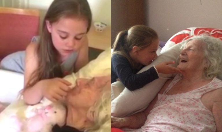 Video: Heartwarming moment little girl sings sweet song to her great-grandmother