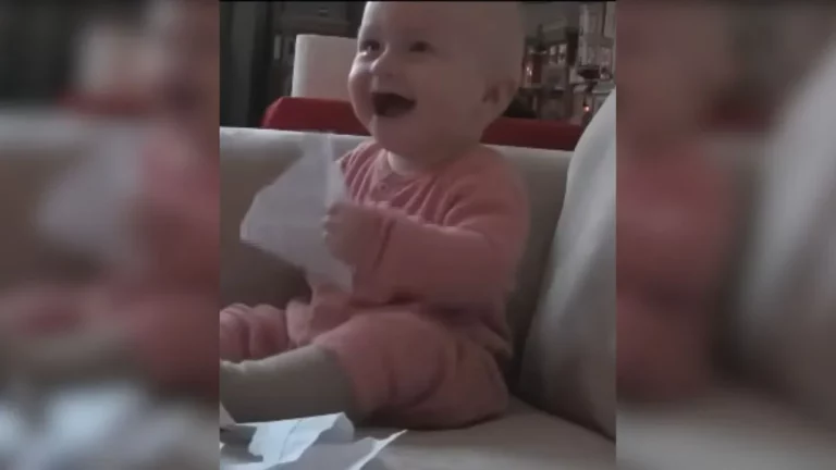 Baby Discovers He Can Rip Paper And His Reaction Is Pure, Giggly Joy