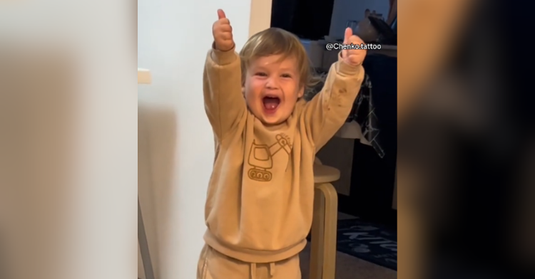 Toddler Gives His First Thumbs Up — And He’s So Adorably Proud!