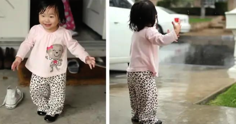 Little Girl Experiences Rain for the First Time – Her Reactions Is Too Cute to Handle