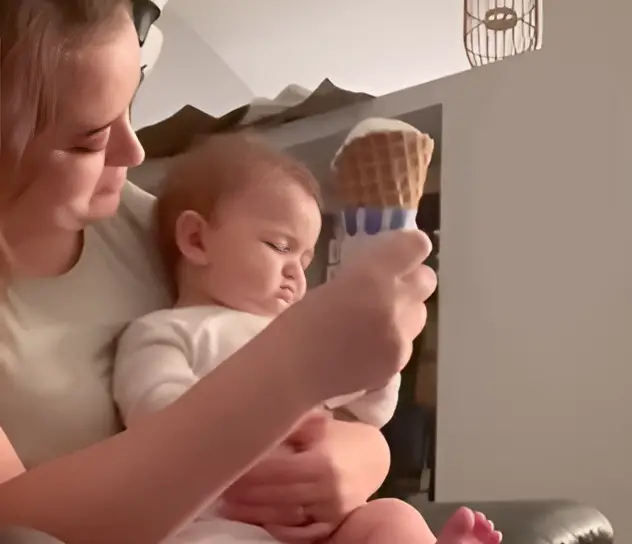 Baby Does NOT Want Ice Cream – Until She Finally Tastes It