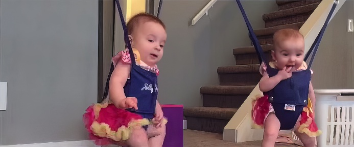 She Put Her Twins In Jumping Seats, Captured Dance Footage is Pure Gold