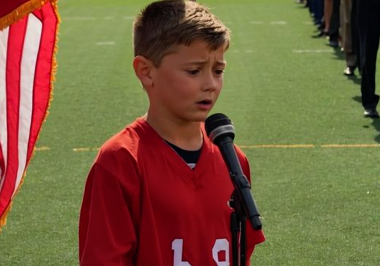 Emotional Impact: 10-Year-Old Wows with National Anthem, Brings Tears to Grown Men”