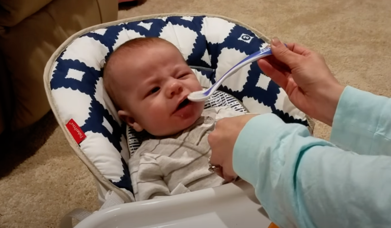 Baby Tries Cereal For The First Time. Hilarious Reaction