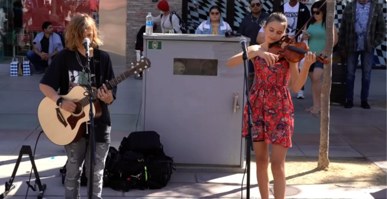 Teenagers Perform ‘Imagine’ By John Lennon During The Street Performance