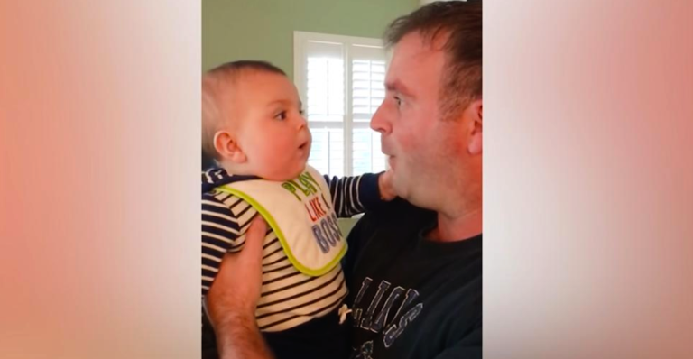 Baby Sees Her Father Shave for the First Time- and She is Not Happy