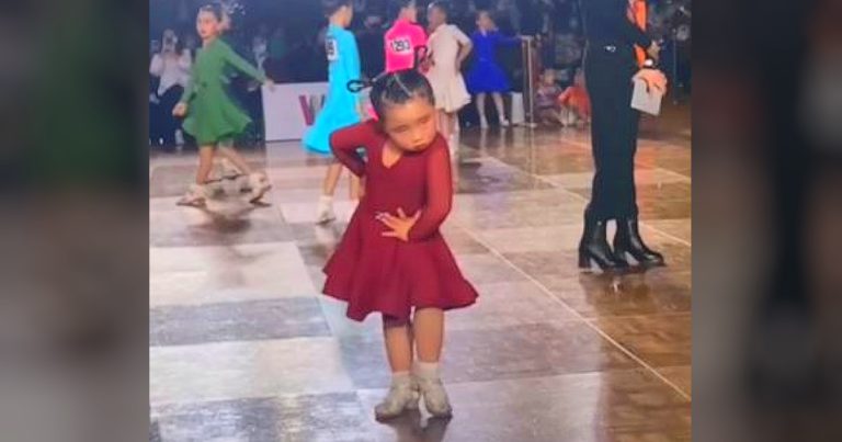 Sassy little girl steals the show with her dance moves