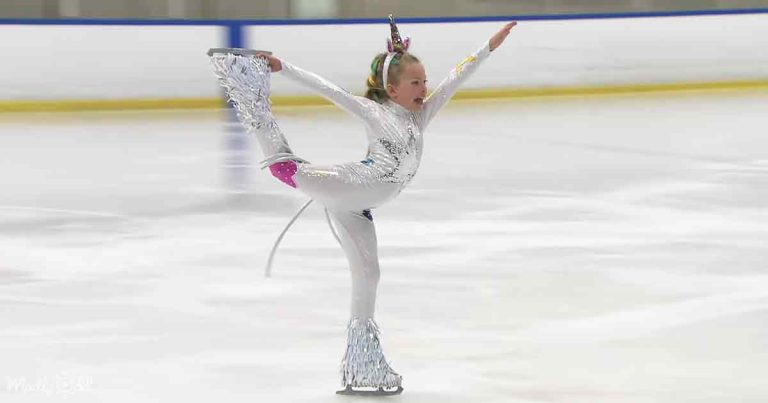 Happiest little ‘Unicorn’ skates on ice so gracefully