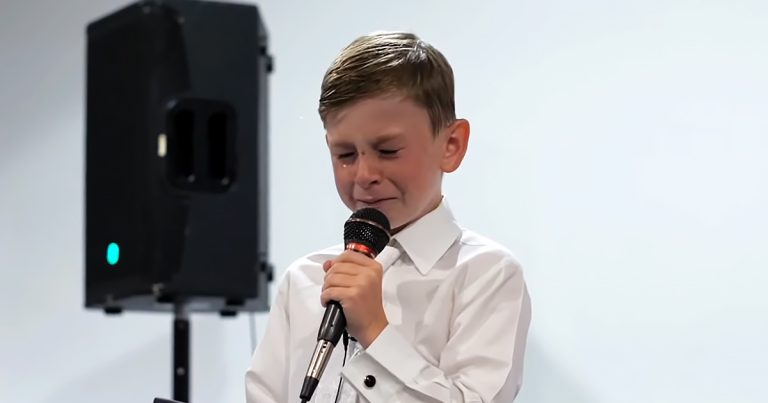 Emotional little brother steals the show at sister’s wedding