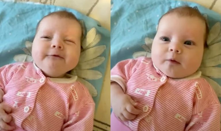 Adorable Baby Girl Cooing – Heartwarming and Precious Moments