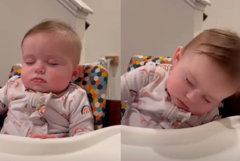 The funniest moment – this cutie pie fell asleep on the high chair.