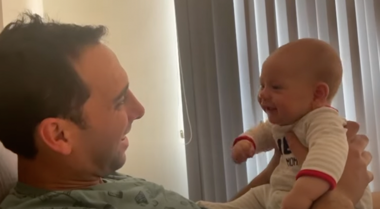 The baby Laughing with Daddy so hard