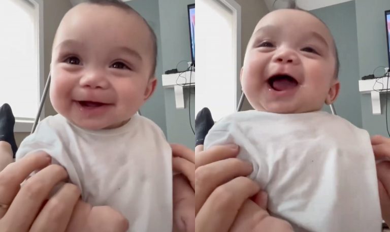 Adorable Baby Smiling and Laughing. A Moment of Pure Joy