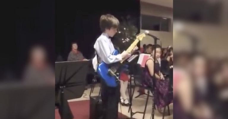 10-year-old shreds Eddie Van Halen’s ‘Eruption’ on guitar and leaves the whole room dumbfounded