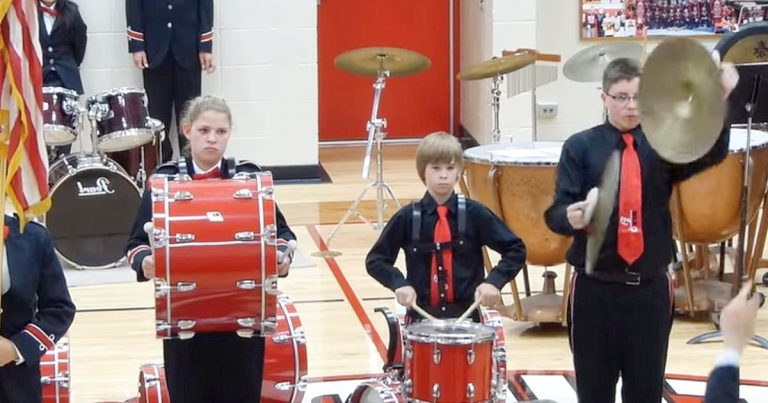 Boy accidentally lets cymbal crash to floor mid-performance but his quick thinking gets over 11M views